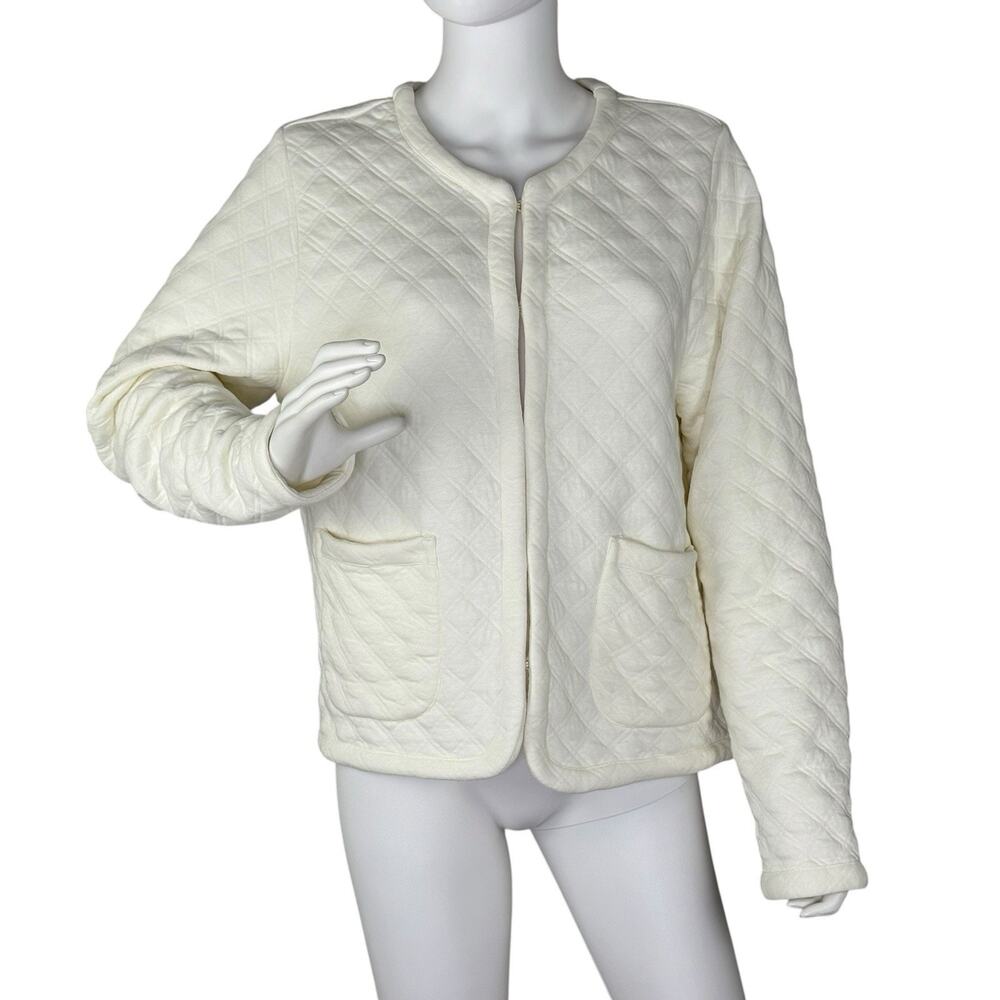 J.Crew Quilted Jacket Hook & Eye Closure Lady Preppy Soft Clean Girl Sz M